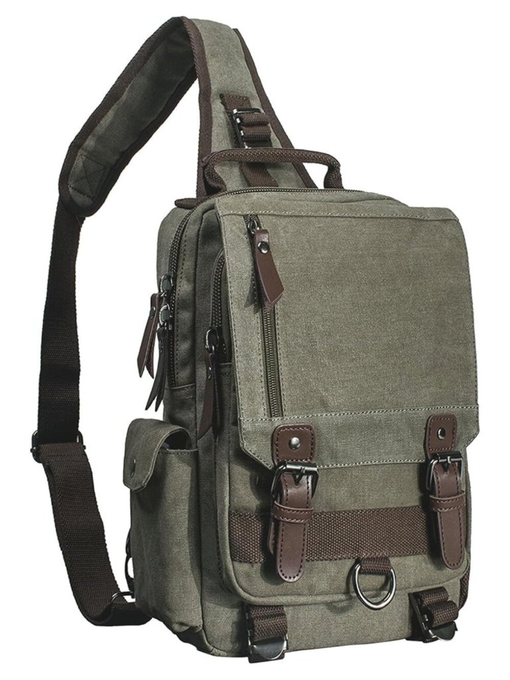Canvas Crossbody Messenger Sling Bag Travel Daypack Fits 13" Laptop